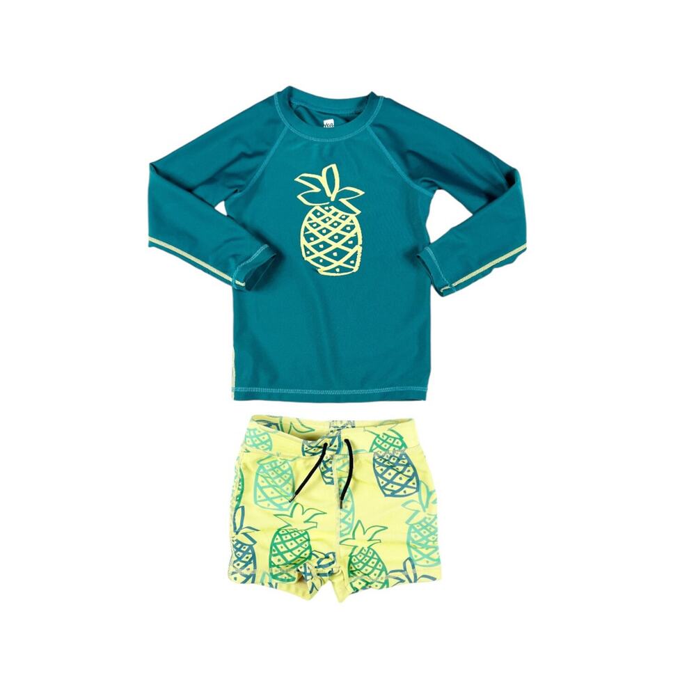 Tea Collection Swim Rash Guard Swim Set In Sketched Pineapples boys size 3